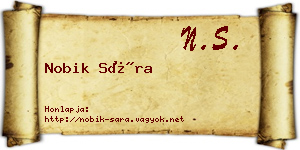 Nobik Sára névjegykártya